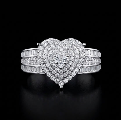 Moissanite Heart Ring