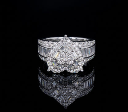 Moissanite Baguette Heart Ring