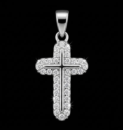 Moissanite Tiny Cross Pendant