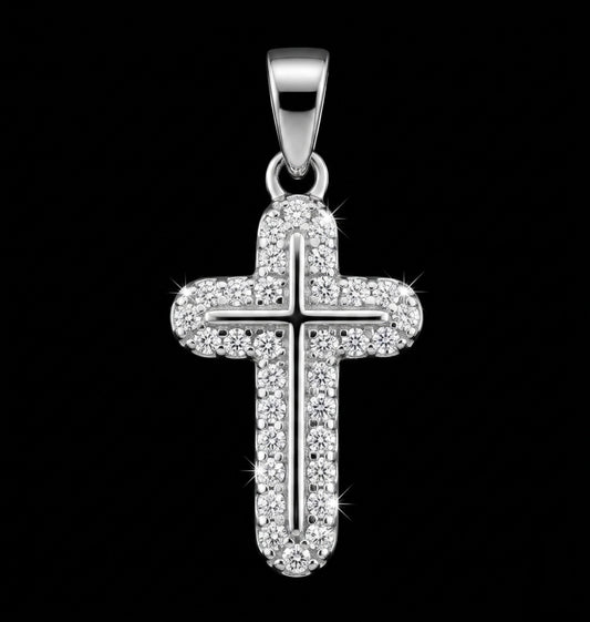 Moissanite Tiny Cross Pendant