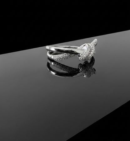 Moissanite Pavé Bypass Ring