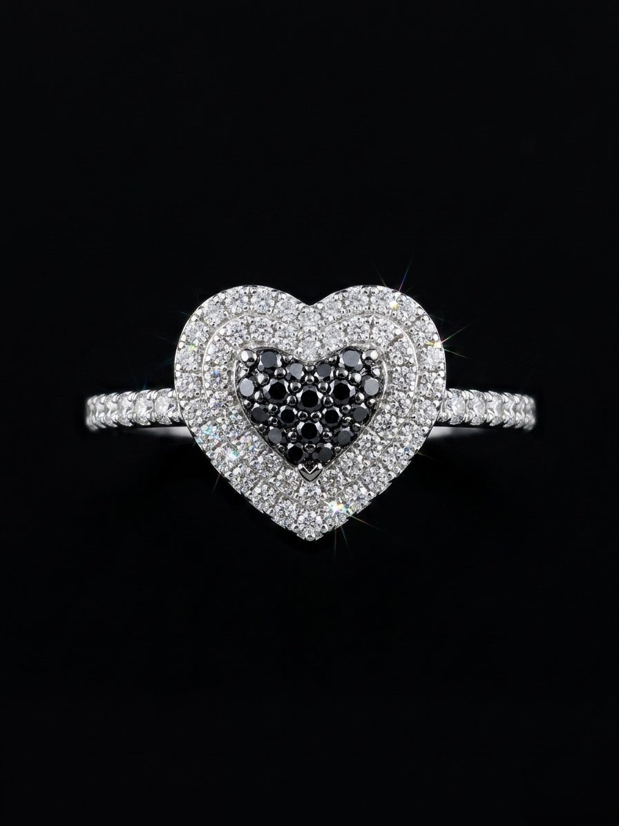 Moissanite Heart Ring