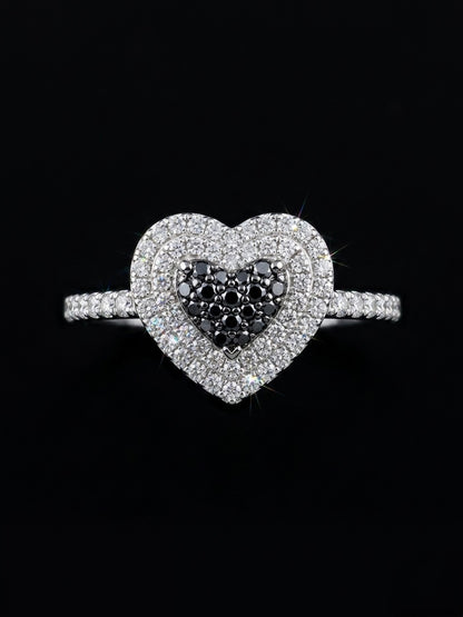 Moissanite Heart Ring