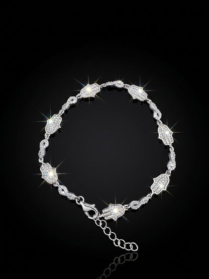Moissanite Hamsa & Infinity Link Bracelet