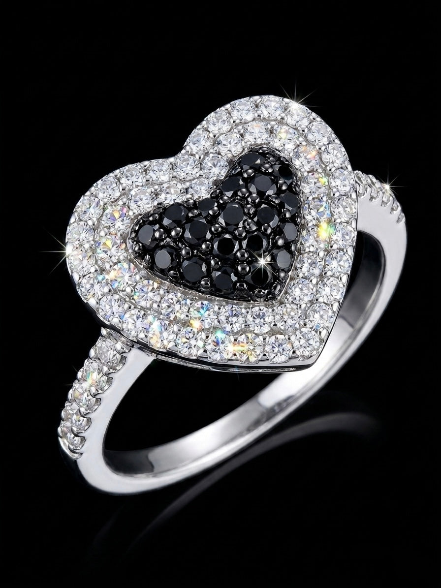 Moissanite Heart Ring