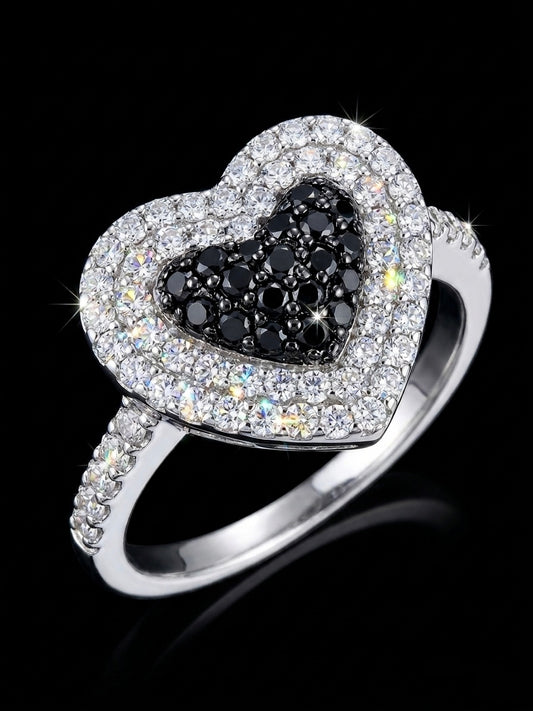 Moissanite Heart Ring