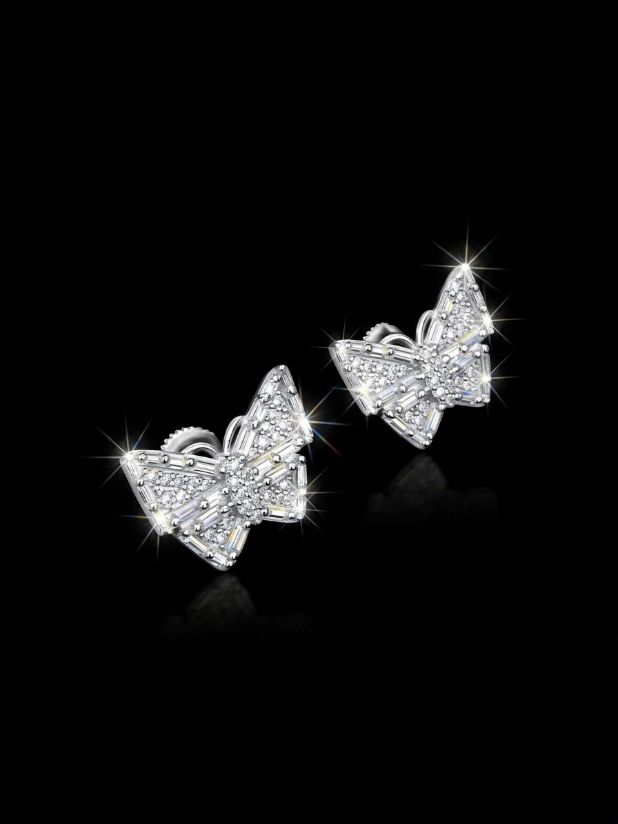 Baguette Butterfly Moissanite Earrings