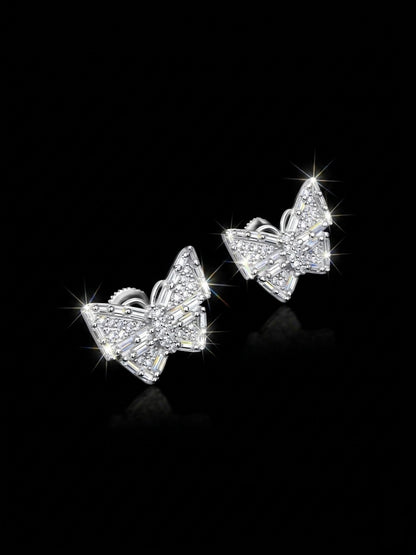 Baguette Butterfly Moissanite Earrings