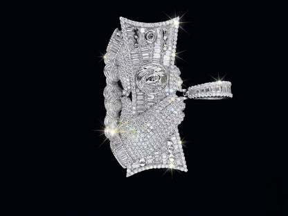 Hand Holding Dollar Bills Moissanite Pendant