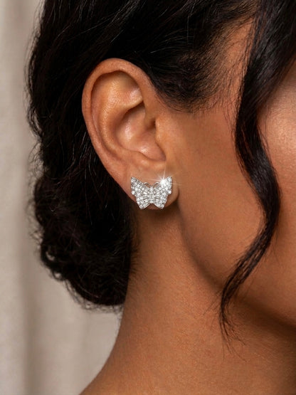 Baguette Butterfly Moissanite Earrings