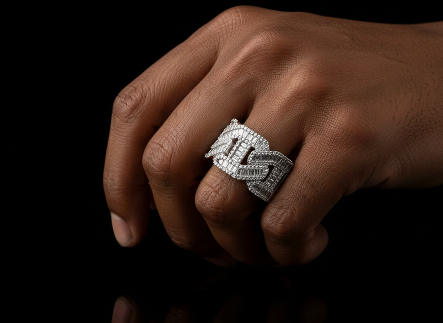 Moissanite Cuban Link/ Anchor Link Ring