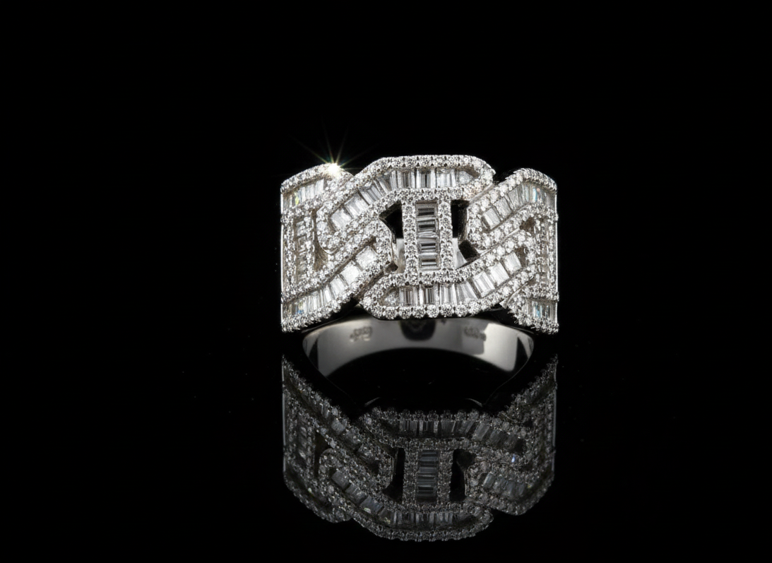 Moissanite Cuban Link/ Anchor Link Ring