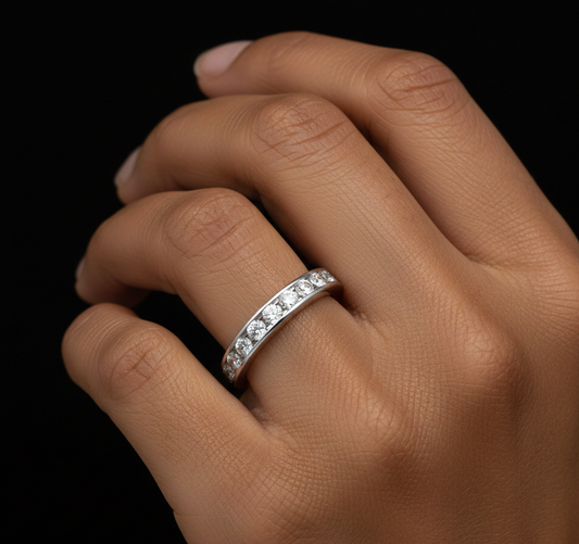 Moissanite 2MM Eternity Band