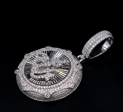 Iced Out Moissanite Round Octagon Allah Pendant