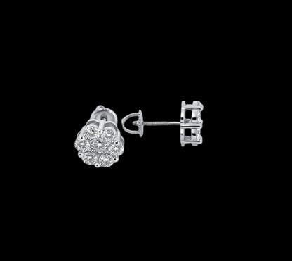 8MM Flower Cluster Moissanite Earrings