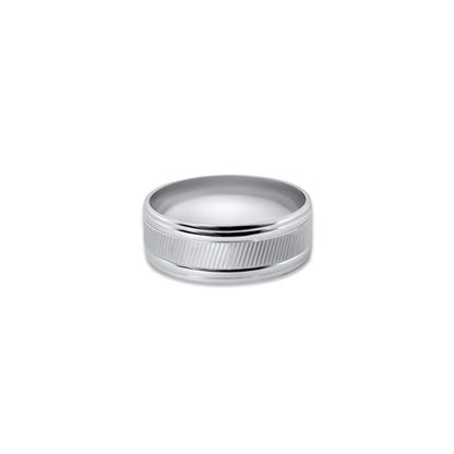 Sterling Silver Diagonal Cut Diamond Cut Band