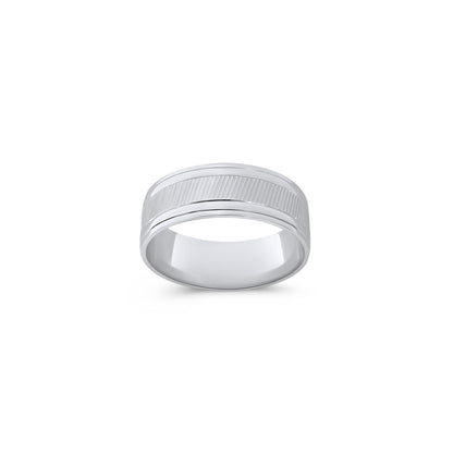 Sterling Silver Diagonal Cut Diamond Cut Band