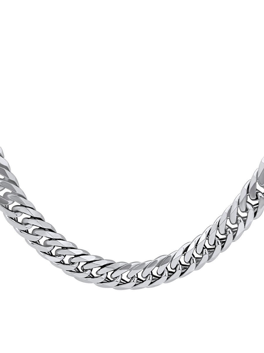 925 Rhodium Plated Double Link Cuban Chain