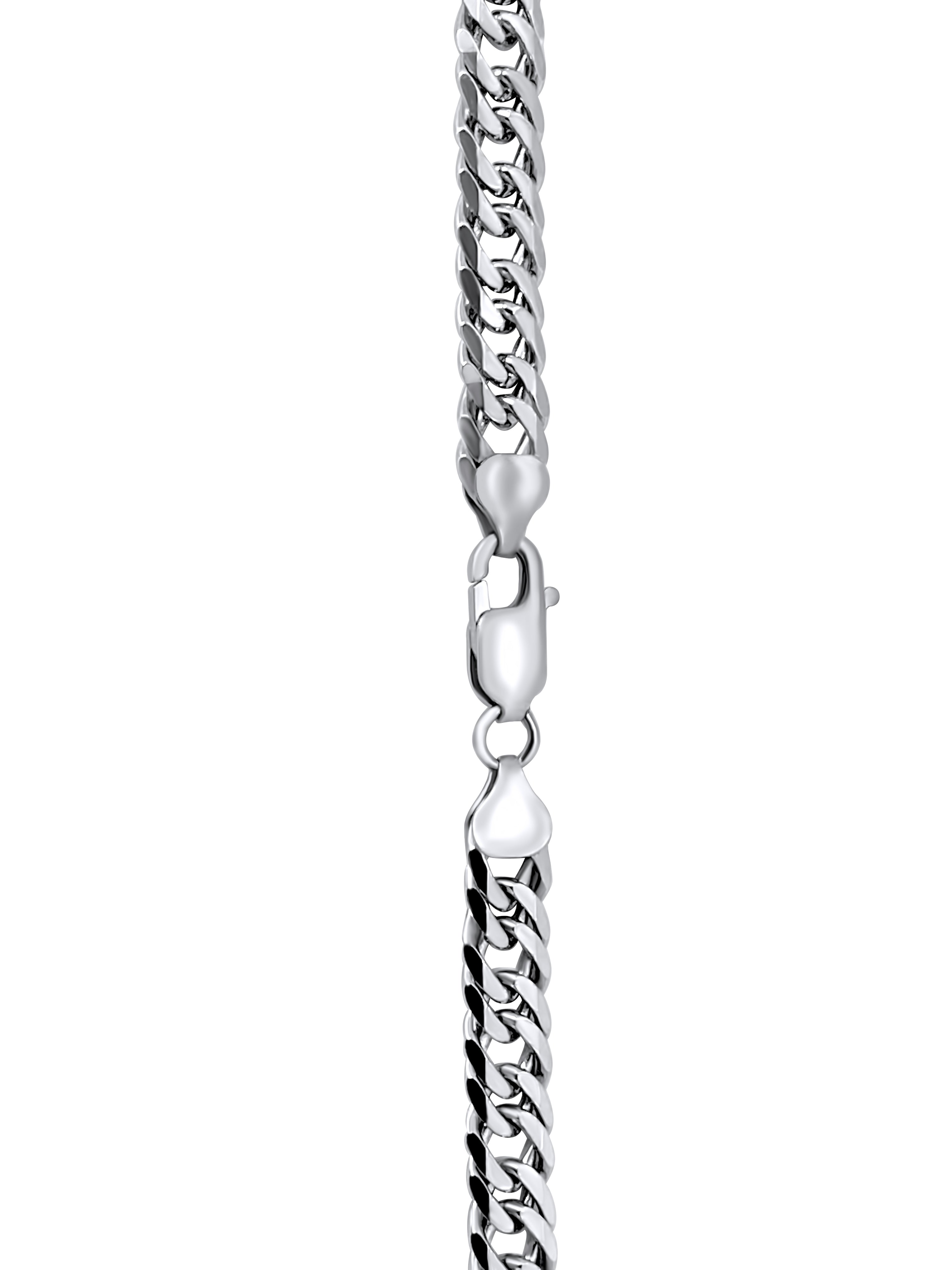 925 Rhodium Plated Double Link Cuban Chain