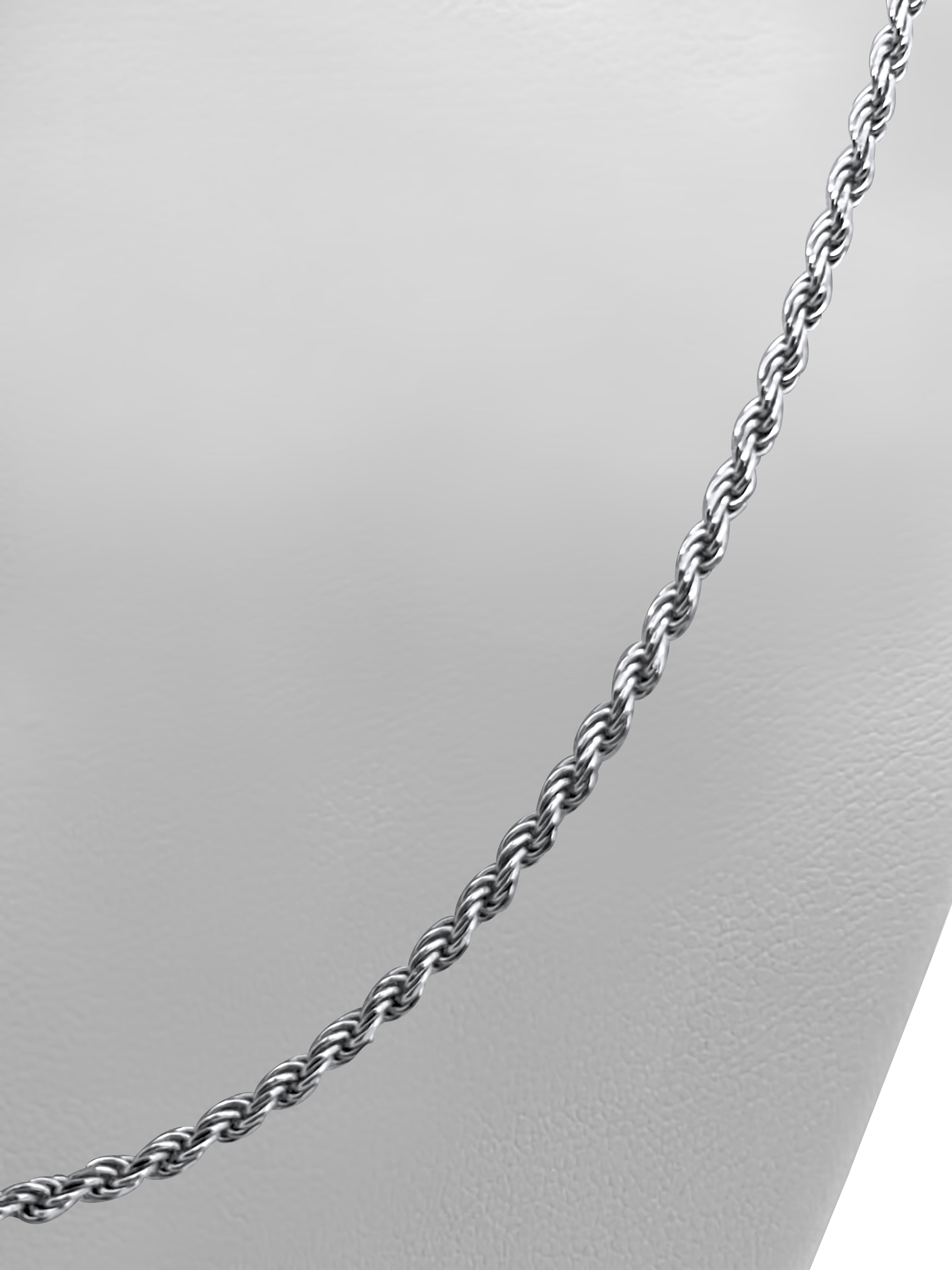 925 Rhodium Plated Sterling Silver Rope Chain