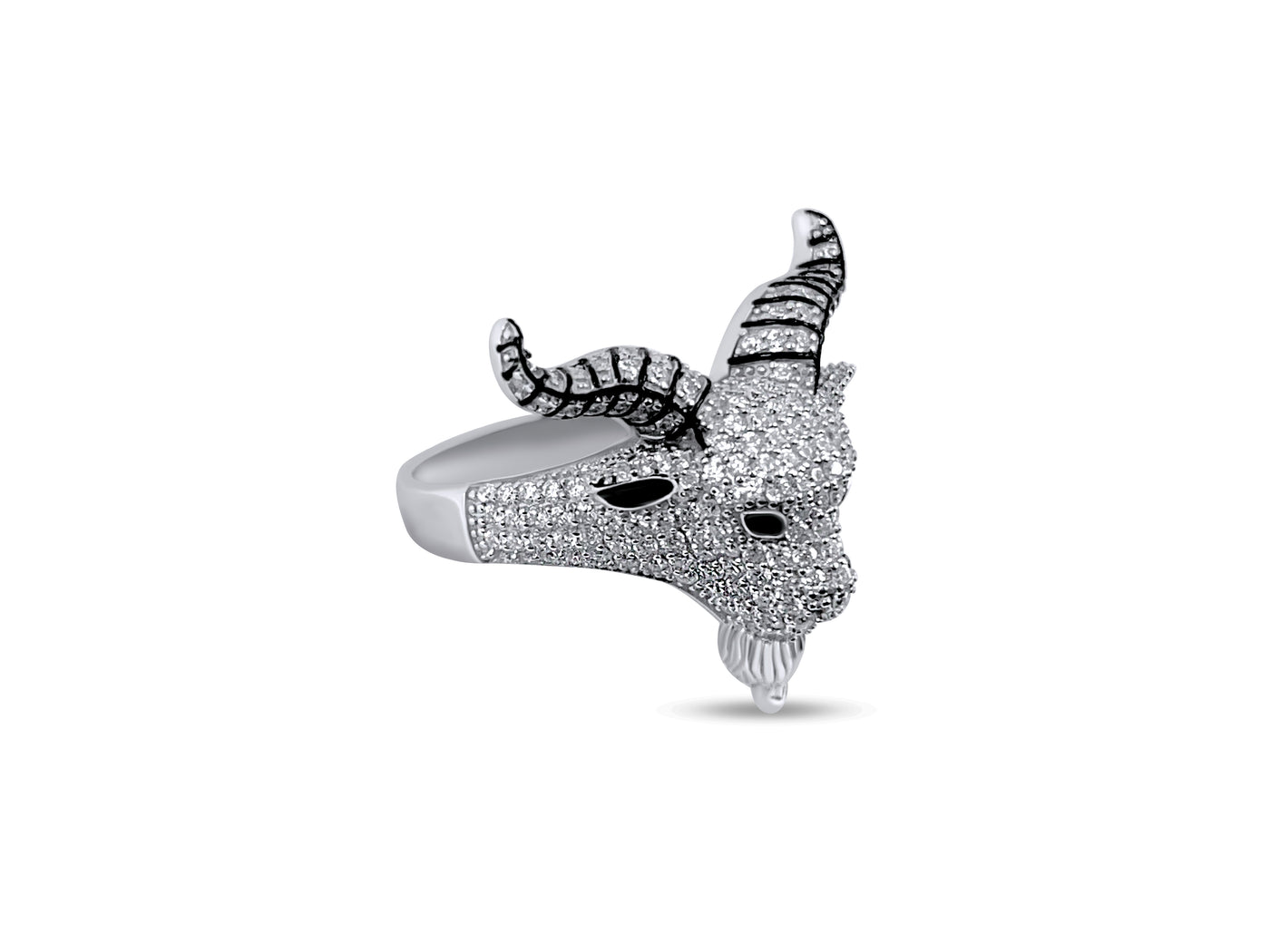 Moissanite in 925 Sterling Silver GOAT Ring