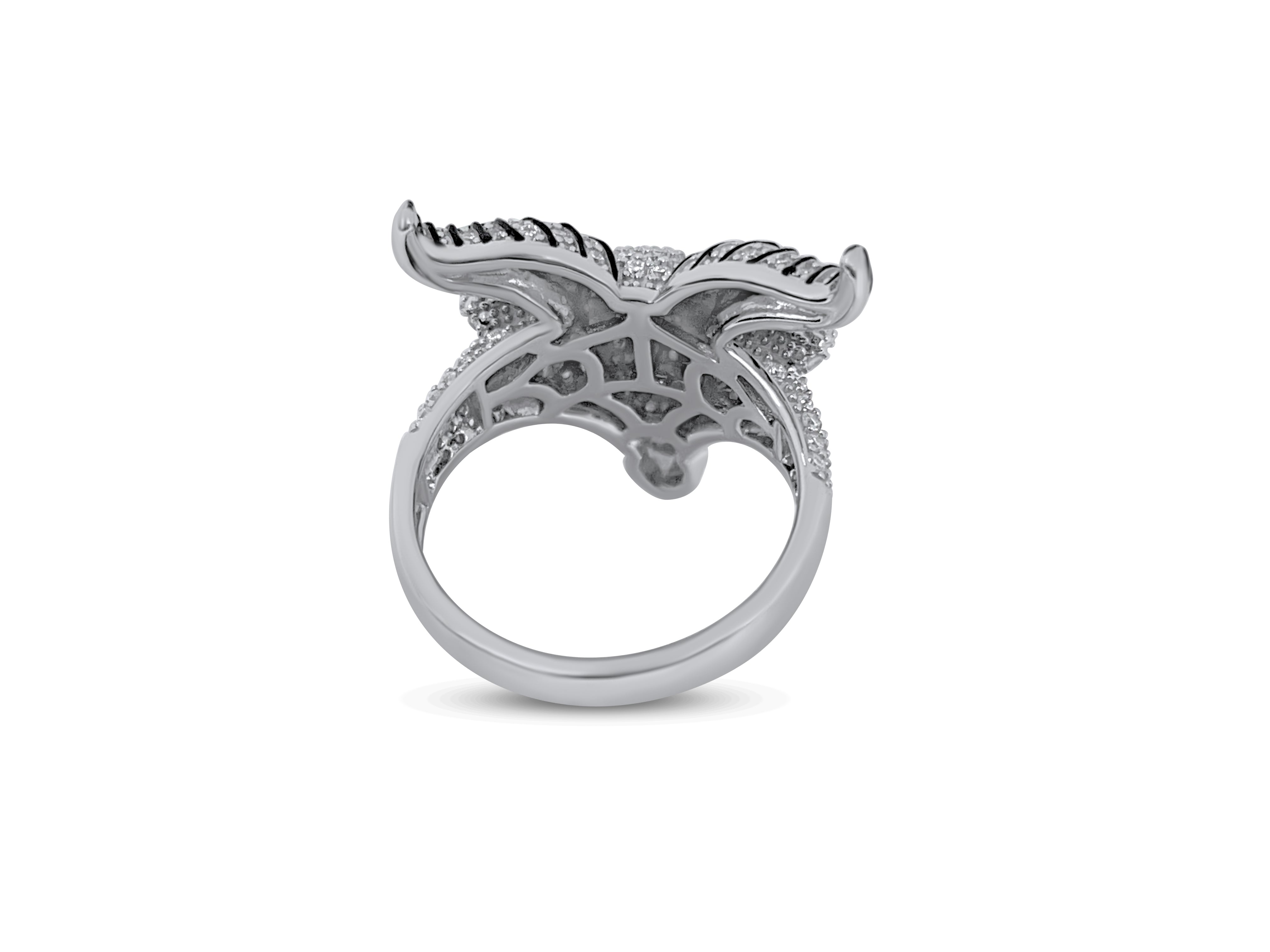 Moissanite in 925 Sterling Silver GOAT Ring