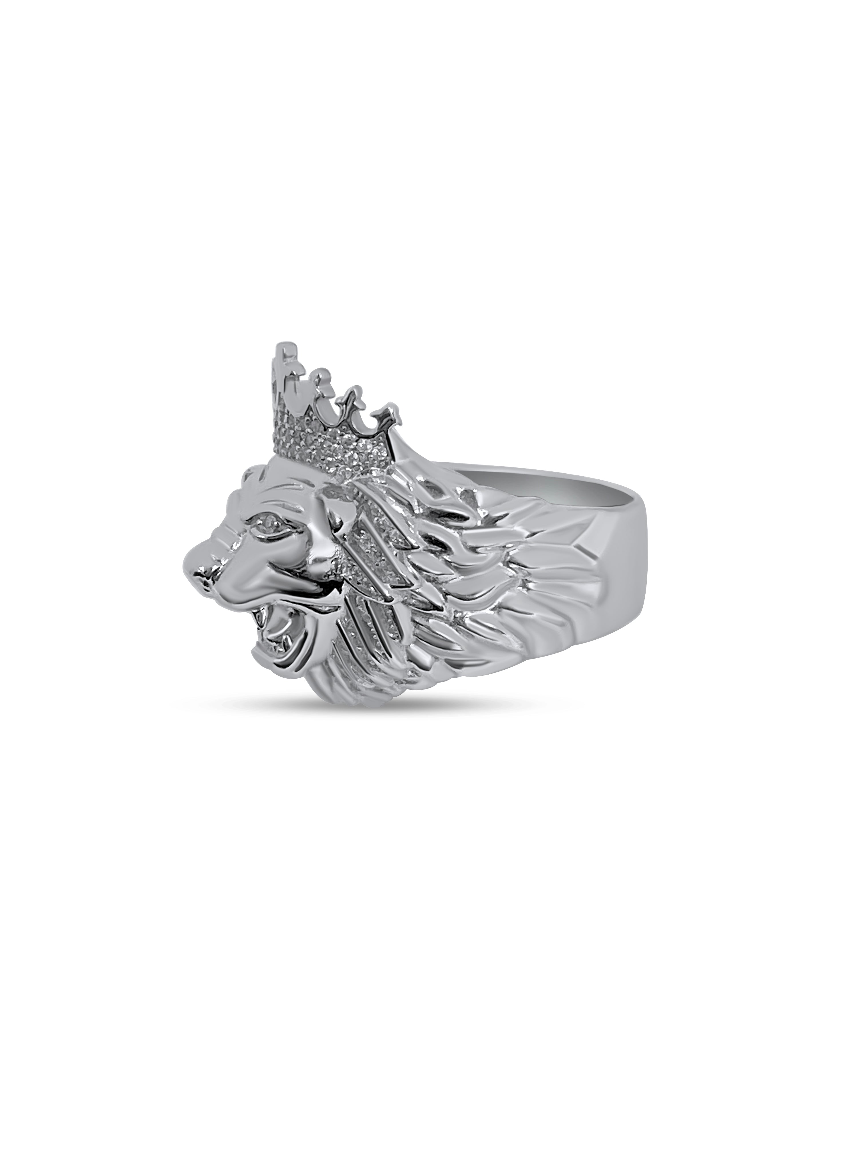 Moissanite in 925 Sterling Silver Lion  Ring