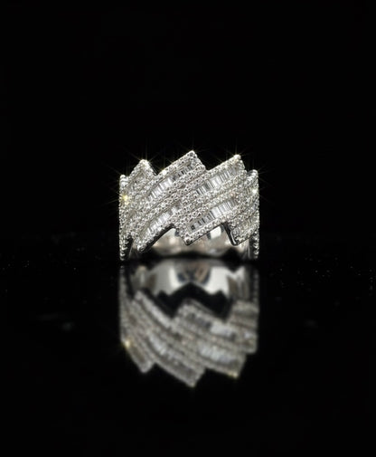 Moissanite Baguette Cuban Eternity Band
