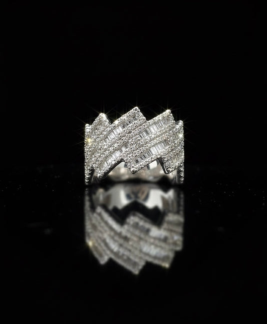 Moissanite Baguette Cuban Eternity Band