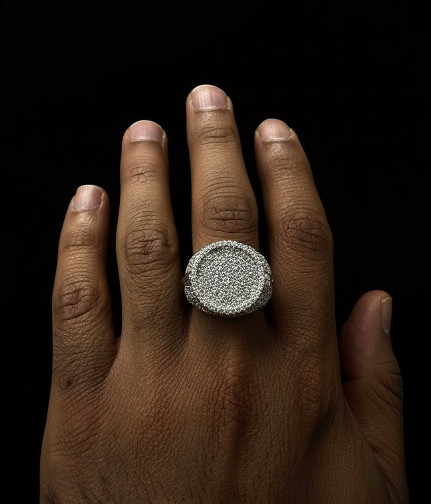 Moissanite Circle Halo Championship Ring