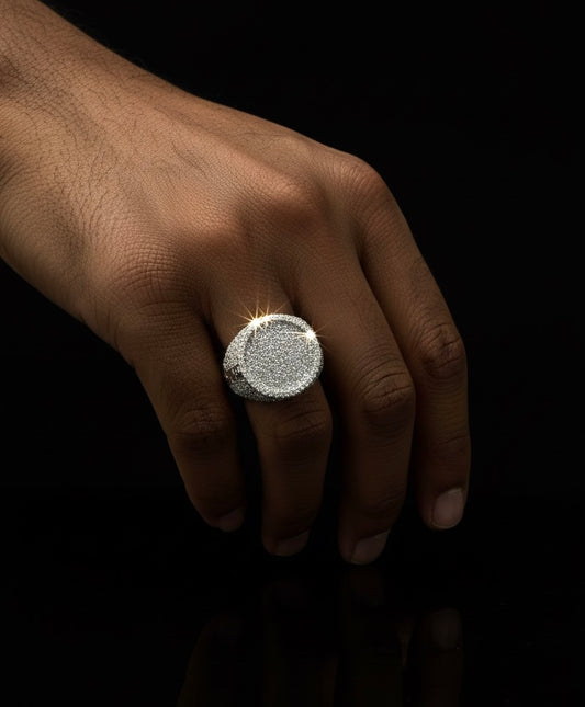 Moissanite Circle Halo Championship Ring