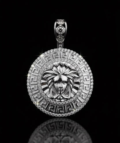 Medusa Head Medallian Moissanite Pendant