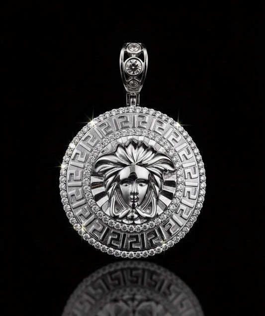 Medusa Head Medallian Moissanite Pendant