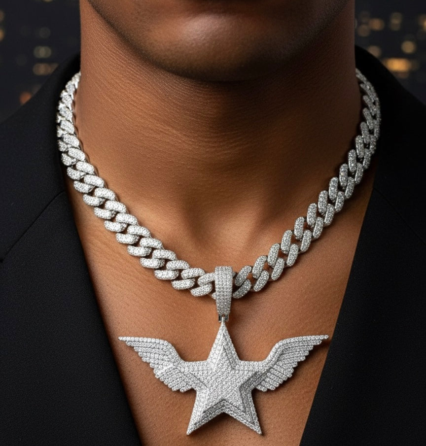 Flying Star Moissanite Pendant