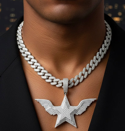 Flying Star Moissanite Pendant