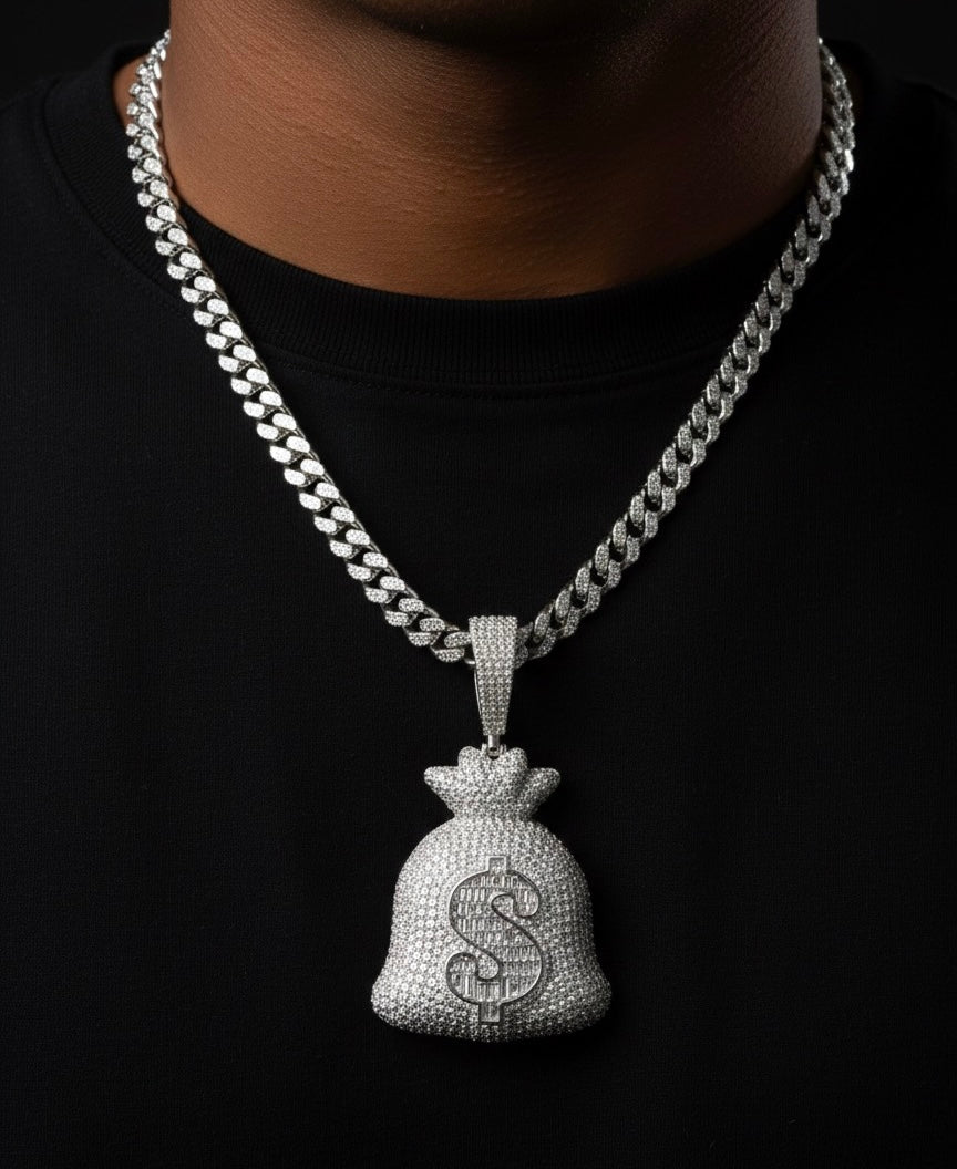 Moissanite Large Money Bag Pendant