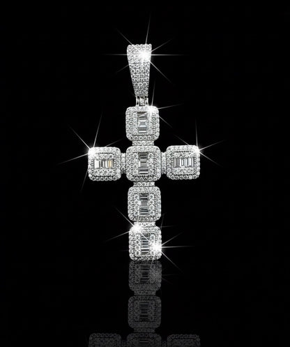 Box Cross Moissanite Pendant