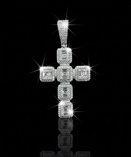 Box Cross Moissanite Pendant