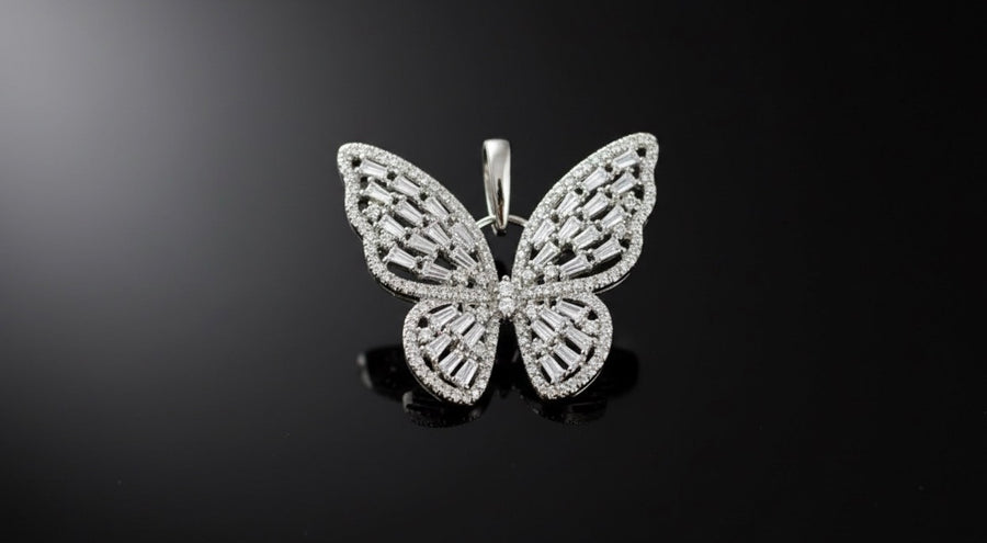 Open Wings Butterfly Moissanite Pendant