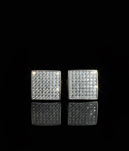 Moissanite Micro Pave Kite Square Earrings