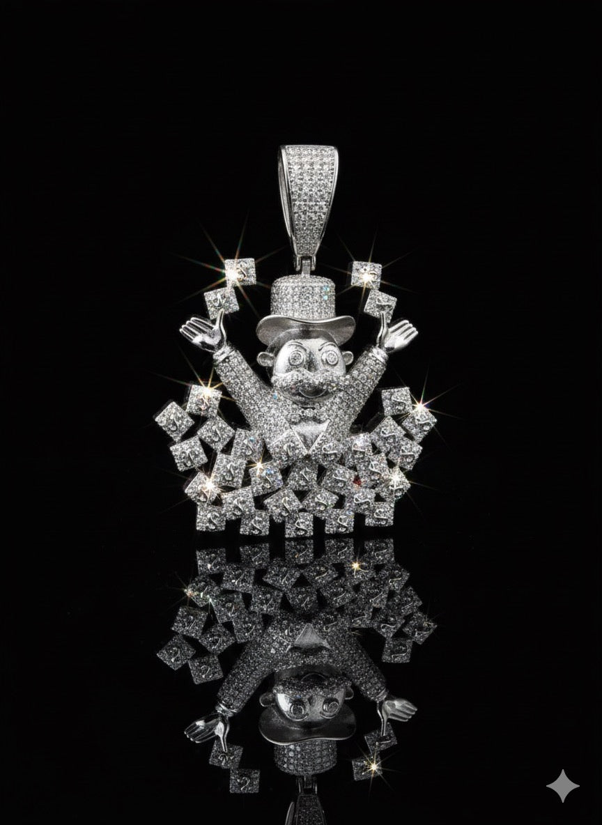 Moissanite Lucky Money Man Pendant