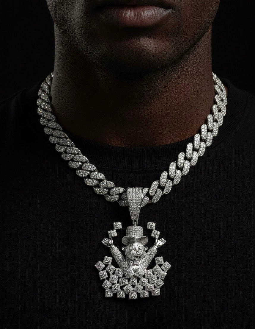 Moissanite Lucky Money Man Pendant