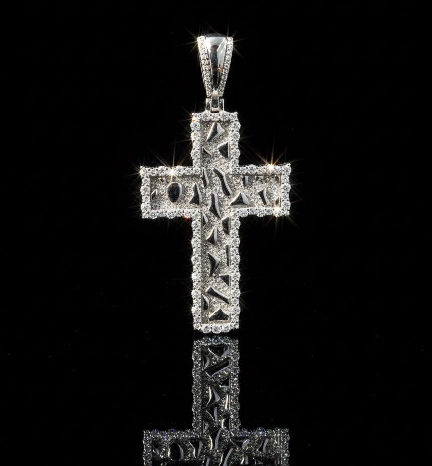 Moissanite Diamond Nugget Cross