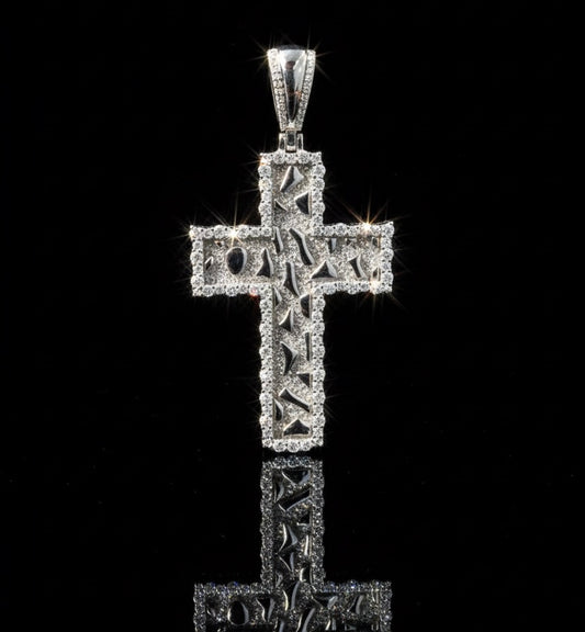 Moissanite Diamond Nugget Cross