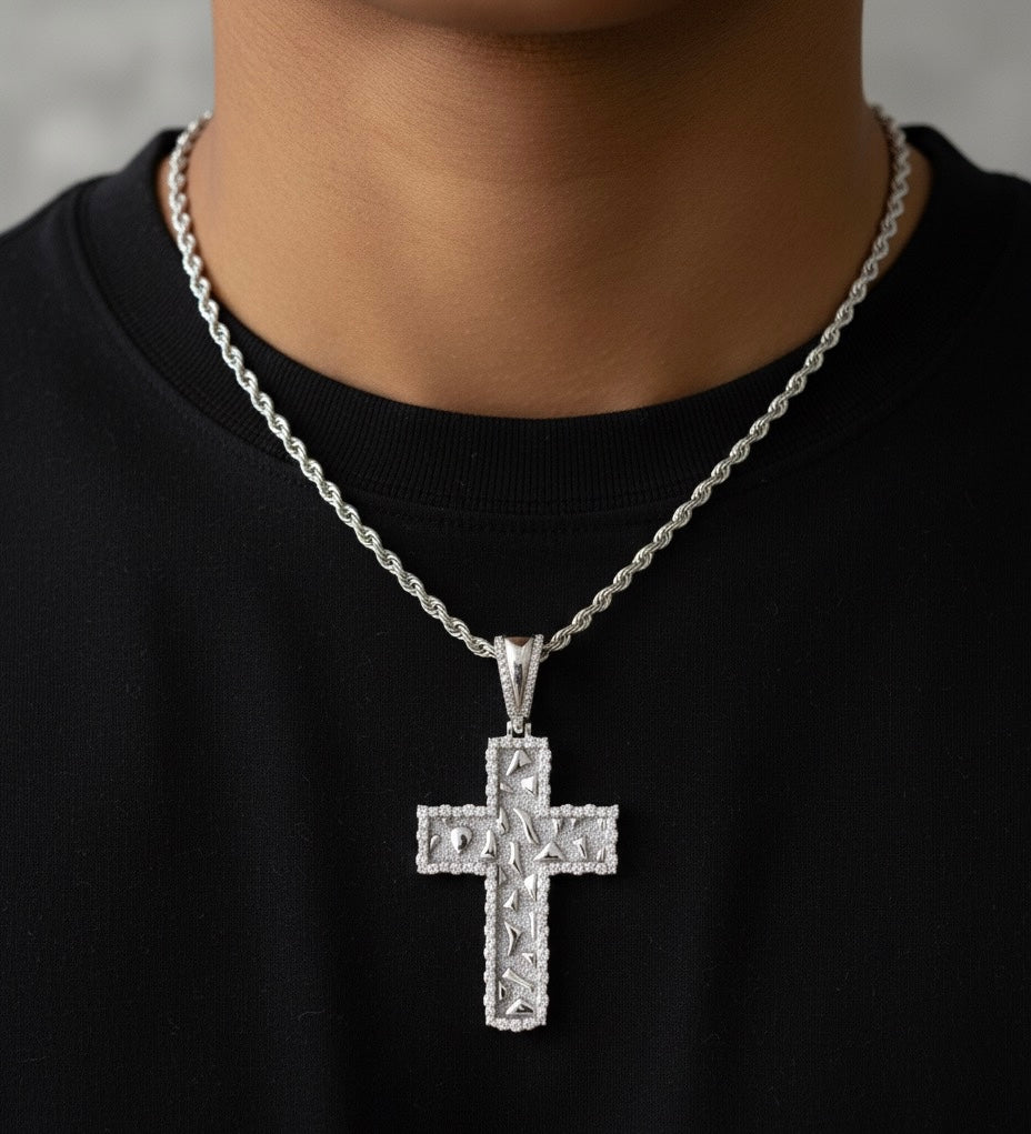 Moissanite Diamond Nugget Cross