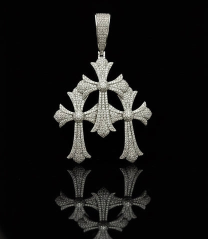 Triple/Trinity Cross Moissanite Pendant