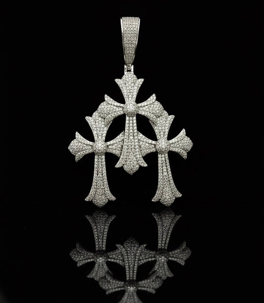 Triple/Trinity Cross Moissanite Pendant
