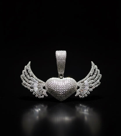 Flying Heart Moissanite Pendant
