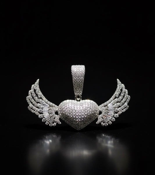 Flying Heart Moissanite Pendant