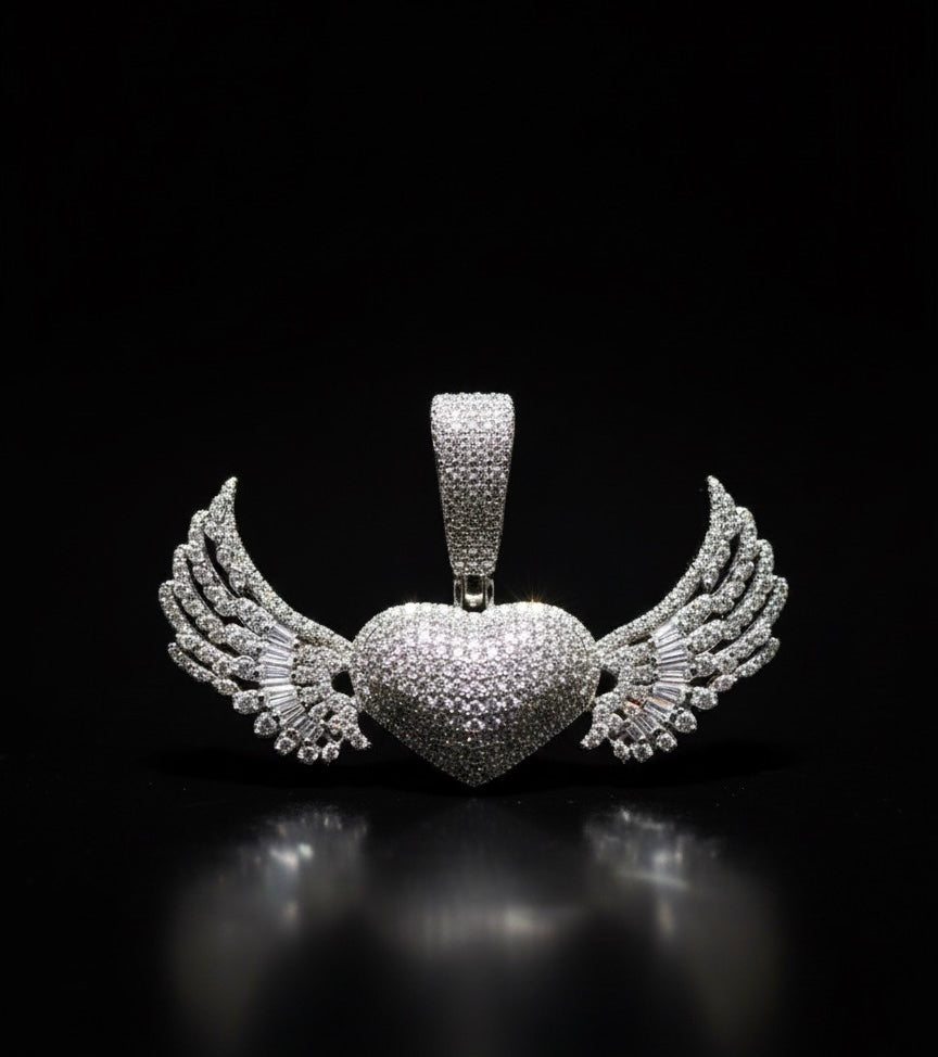 Flying Heart Moissanite Pendant